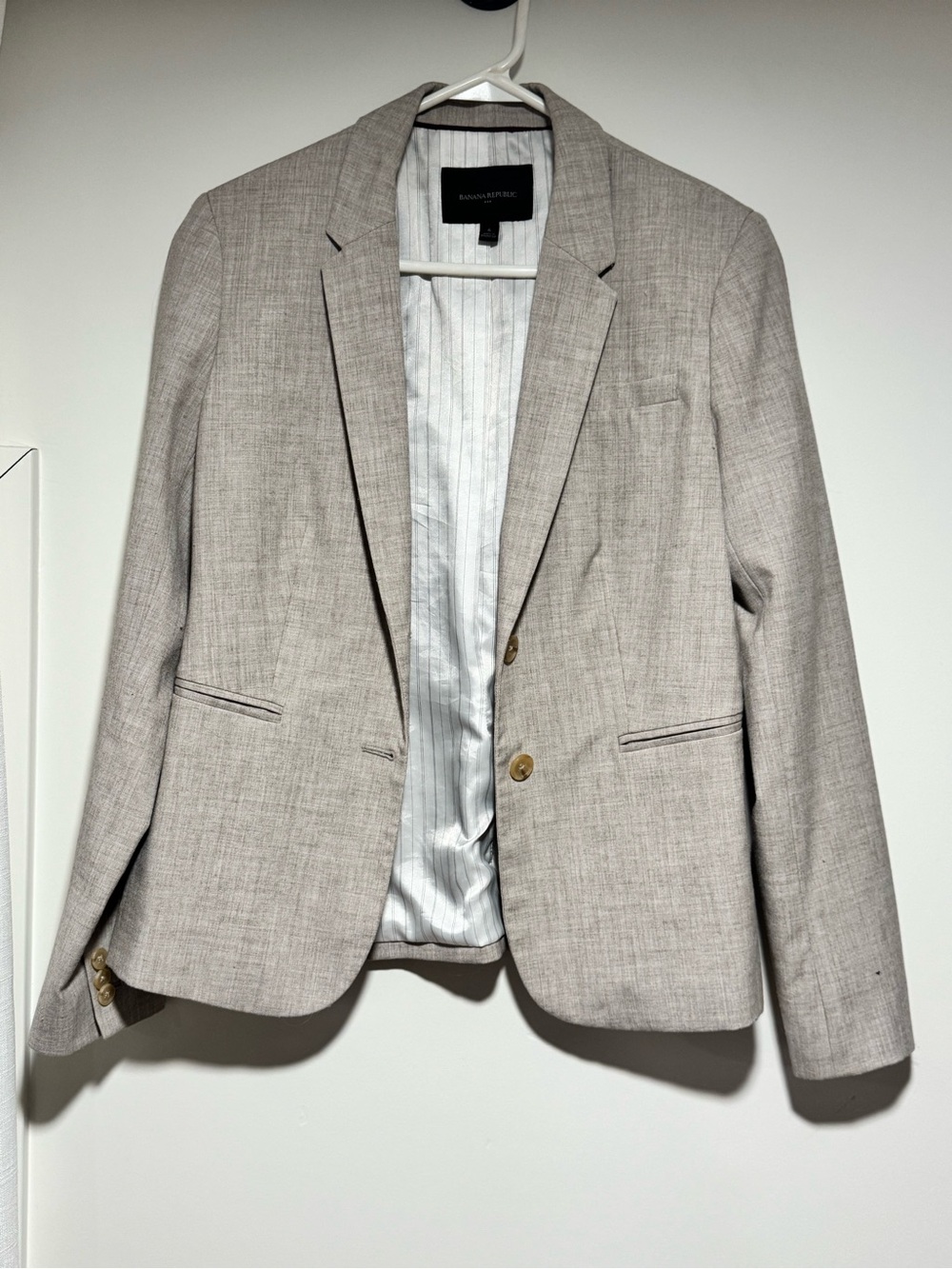Banana Republic Light Taupe Blazer - Two-Button Tailored Jacket